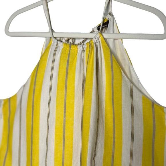 Tommy Bahama Striped Yellow White Grey Lined Halter Dress Mini - Picture 6 of 8